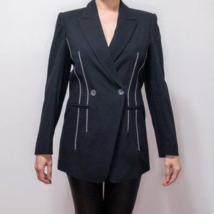 Laurel Double-Breasted Women's Blazer with Contrast Stitching
